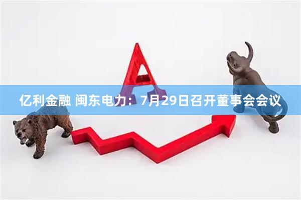 亿利金融 闽东电力：7月29日召开董事会会议